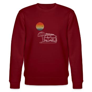Surfer Van Kinder Surfen Wellenreiten Van Leben Vi - Stanley/Stella Unisex Bio-Sweatshirt CHANGER  - Burgunderrot - Vorne - Nik (191cm) & Marisol (170cm)