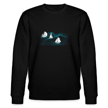 Segeln Seemann - Stanley/Stella Unisex Bio-Sweatshirt CHANGER  - Schwarz - Vorne - Nik (191cm) & Marisol (170cm)