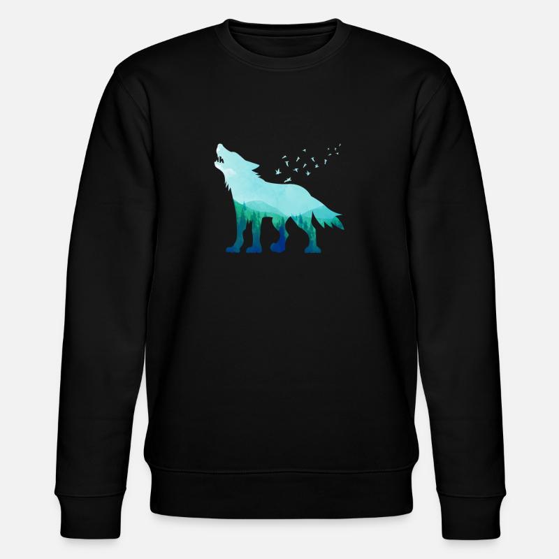 Wolf - Stanley/Stella Unisex Bio-Sweatshirt CHANGER  - Schwarz