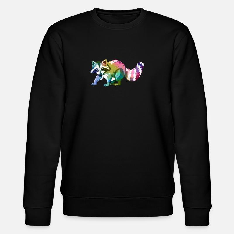 Waschbär Niedliches Tier - Stanley/Stella Unisex Bio-Sweatshirt CHANGER  - Schwarz