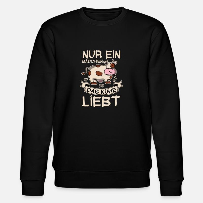 Kuh Mädchen Tiere - Stanley/Stella Unisex Bio-Sweatshirt CHANGER  - Schwarz