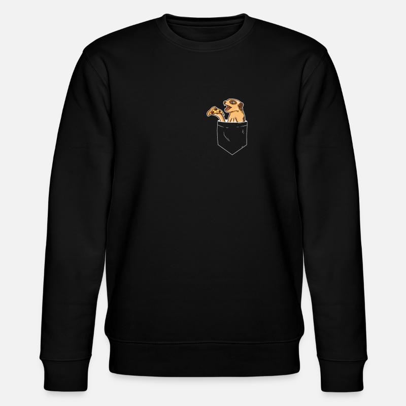 Erdmännchen Surikate Mangusten Brusttasche - Stanley/Stella Unisex Bio-Sweatshirt CHANGER - Schwarz