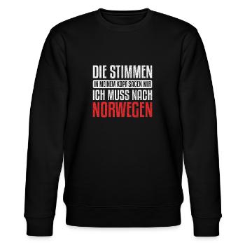 Norwegen Norweger Skandinavien - Stanley/Stella Unisex Bio-Sweatshirt CHANGER  - Schwarz - Vorne - Nik (191cm) & Marisol (170cm)