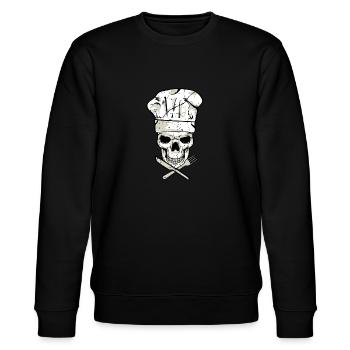 Crâne cuisinier griller hobby cook chef cuisinier - Sweat bio CHANGER Stanley/Stella Unisexe - noir - Devant - Nik (191cm) & Marisol (170cm)