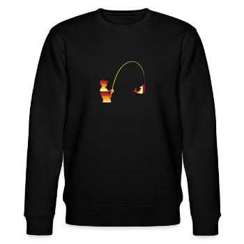 Humour frais de pêcheur de poisson de pêche rétro vintage - Sweat bio CHANGER Stanley/Stella Unisexe - noir - Devant - Nik (191cm) & Marisol (170cm)