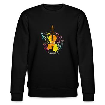 violin - Stanley/Stella CHANGER Unisex Organic Sweatshirt - black - Front - Nik (191cm) & Marisol (170cm)