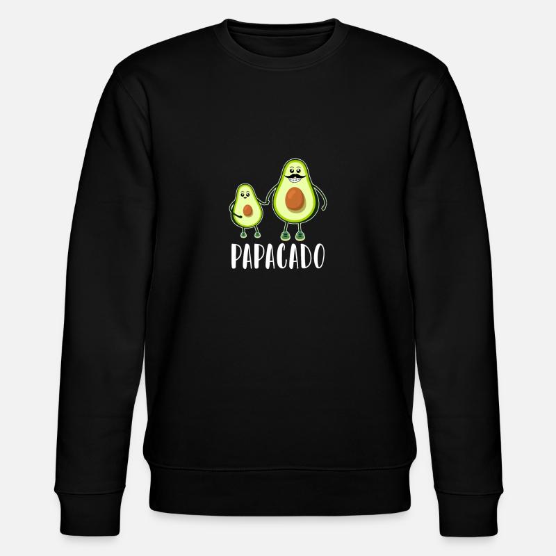 Papacado - Geburt Daddy Avocado - Stanley/Stella Unisex Bio-Sweatshirt CHANGER  - Schwarz