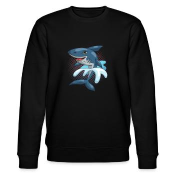 Shark - Stanley/Stella CHANGER Unisex Organic Sweatshirt - black - Front - Nik (191cm) & Marisol (170cm)