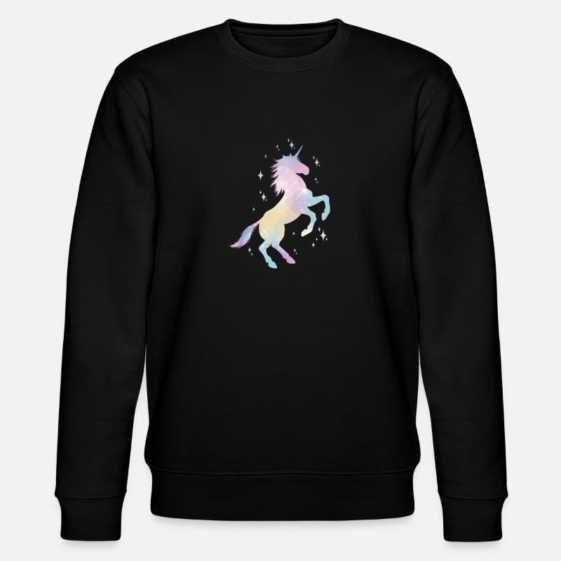 Einhorn - Stanley/Stella Unisex Bio-Sweatshirt CHANGER  - Schwarz
