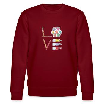 Art painting - Stanley/Stella CHANGER Unisex Organic Sweatshirt - burgundy - Front - Nik (191cm) & Marisol (170cm)