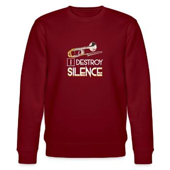 trombone - Stanley/Stella CHANGER Unisex Organic Sweatshirt - burgundy - Front - Nik (191cm) & Marisol (170cm)