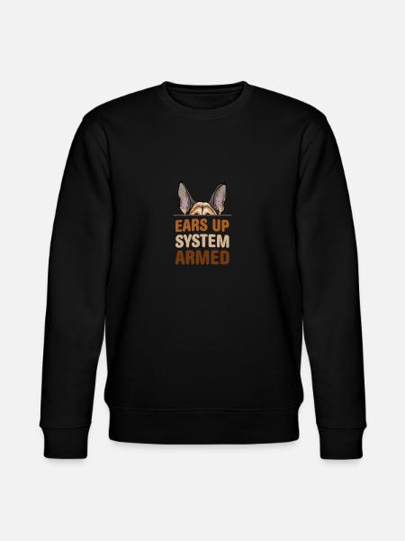 Ears up - Malinois German Shepherd - Stanley/Stella CHANGER Unisex Organic Sweatshirt - black