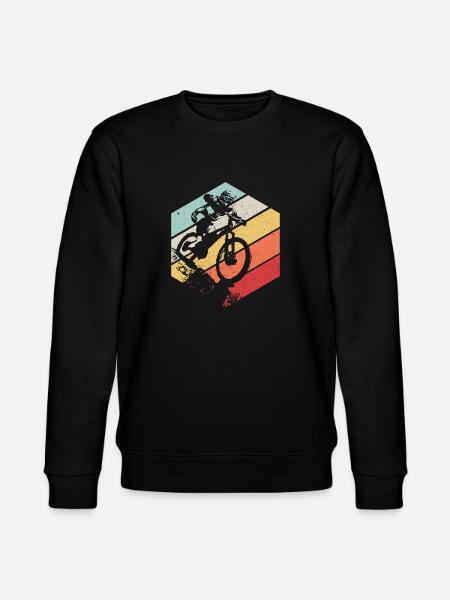 MTB Downhill Gift Retro - Stanley/Stella CHANGER Unisex Organic Sweatshirt - black