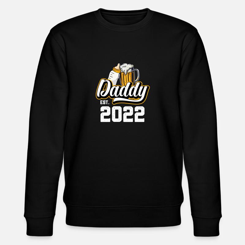 Daddy est 2022 Expectant Dad - Stanley/Stella CHANGER Unisex Organic Sweatshirt - black