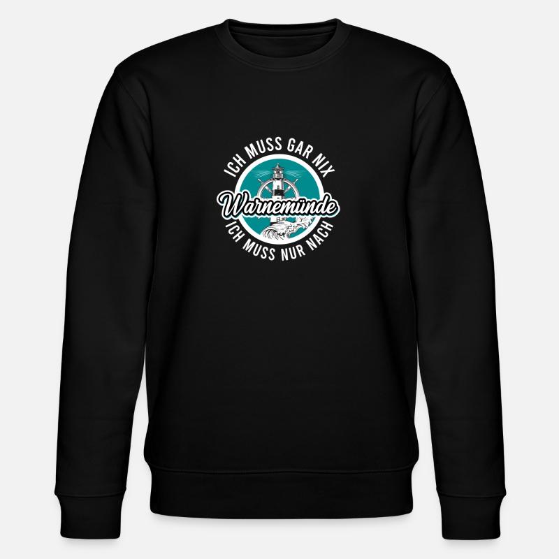 Warnemünde - Stanley/Stella Unisex Bio-Sweatshirt CHANGER  - Schwarz