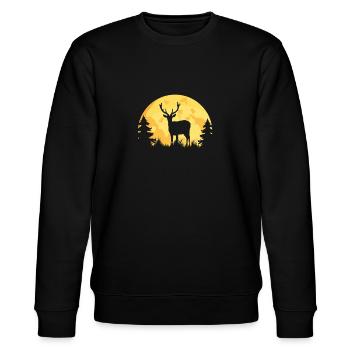Jagd Jäger Jagen - Stanley/Stella Unisex Bio-Sweatshirt CHANGER  - Schwarz - Vorne - Nik (191cm) & Marisol (170cm)