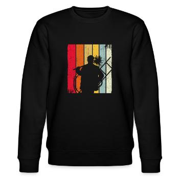 Schornsteinfeger Schornstein Retro Kaminfeger Gesc - Stanley/Stella Unisex Bio-Sweatshirt CHANGER  - Schwarz - Vorne - Nik (191cm) & Marisol (170cm)
