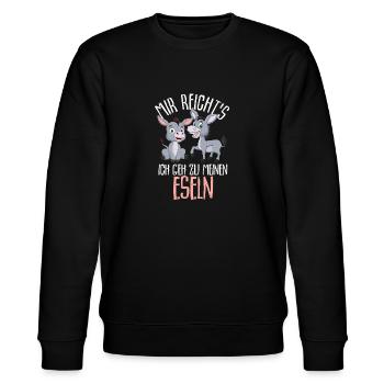 Mir reichts ich geh zu meinen Eseln Bauernhof Esel - Stanley/Stella Unisex Bio-Sweatshirt CHANGER  - Schwarz - Vorne - Nik (191cm) & Marisol (170cm)