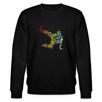 Breakdance Sillhouette Street Dance Breakdance Ges - Stanley/Stella Unisex Bio-Sweatshirt CHANGER  - Schwarz - Vorne - Nik (191cm) & Marisol (170cm)