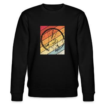 Friedenszeichen - Peace Frieden - Stanley/Stella Unisex Bio-Sweatshirt CHANGER  - Schwarz - Vorne - Nik (191cm) & Marisol (170cm)