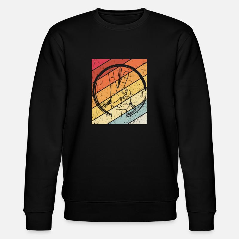 Friedenszeichen - Peace Frieden - Stanley/Stella Unisex Bio-Sweatshirt CHANGER  - Schwarz