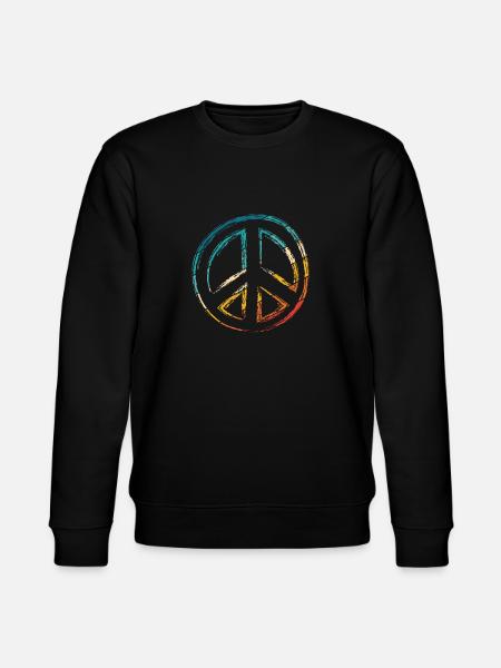 Friedenszeichen - Peace Frieden - Stanley/Stella Unisex Bio-Sweatshirt CHANGER - Schwarz