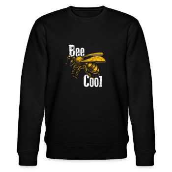 Bee Cool Bienen Imker Nachhaltigkeit Klimaschutz G - Stanley/Stella Unisex Bio-Sweatshirt CHANGER  - Schwarz - Vorne - Nik (191cm) & Marisol (170cm)