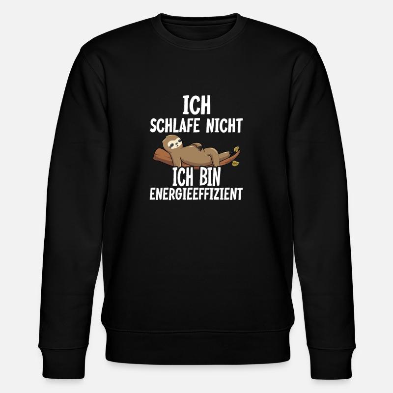 Faultier Geschenkidee Für Kollegen Langschläfer - Stanley/Stella Unisex Bio-Sweatshirt CHANGER - Schwarz