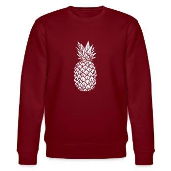 Ananas Party Festival Design Nerd Raver Geschenk R - Stanley/Stella Unisex Bio-Sweatshirt CHANGER  - Burgunderrot - Vorne - Nik (191cm) & Marisol (170cm)