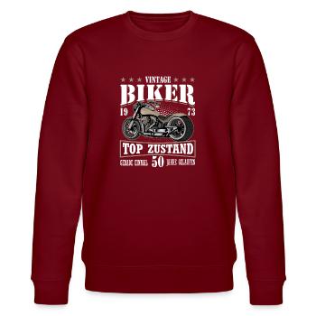 "Rankingkeyword" Thema Spruch Empfänger - Stanley/Stella Unisex Bio-Sweatshirt CHANGER  - Burgunderrot - Vorne - Nik (191cm) & Marisol (170cm)