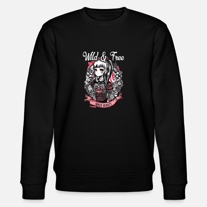 Tattoo Mann Frau Mädchen Tätowiert - Stanley/Stella Unisex Bio-Sweatshirt CHANGER  - Schwarz