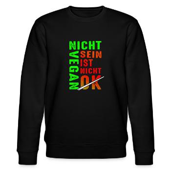 Nicht Vegan Sein Ist Nicht Okey Kein Fleisch Veget - Stanley/Stella Unisex Bio-Sweatshirt CHANGER  - Schwarz - Vorne - Nik (191cm) & Marisol (170cm)