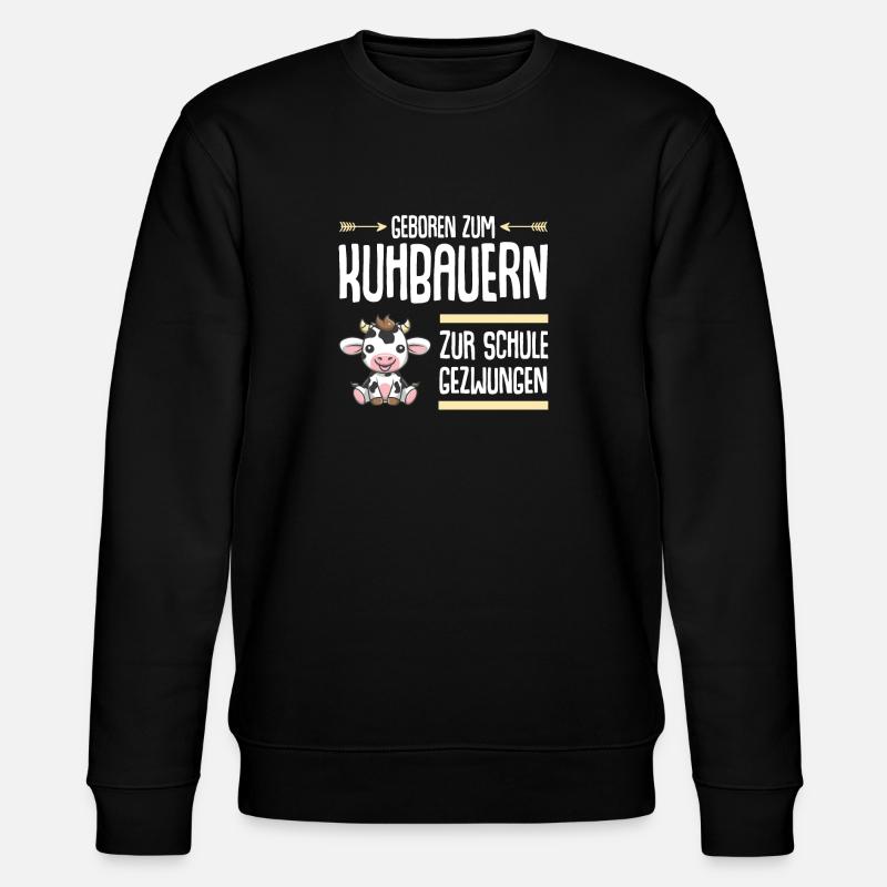 Landwirt Milchbauer Kuhbauer Kind Schule - Stanley/Stella Unisex Bio-Sweatshirt CHANGER  - Schwarz