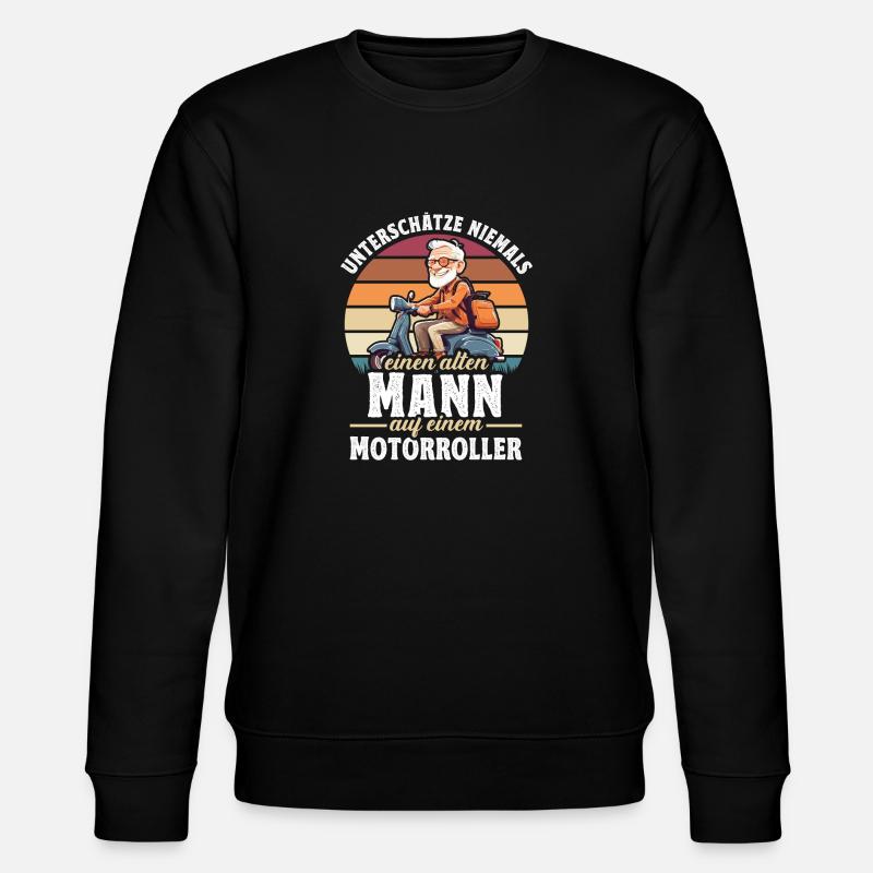 Motorroller Motorroller-Fahrer Rollerfahrer - Stanley/Stella Unisex Bio-Sweatshirt CHANGER  - Schwarz