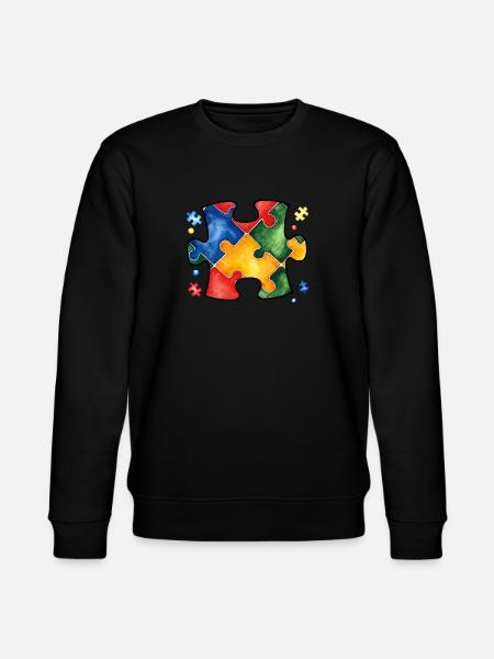 Autismus-Puzzle - Stanley/Stella Unisex Bio-Sweatshirt CHANGER  - Schwarz