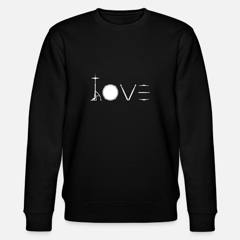 Drums Heartbeat Funny Drummer - Stanley/Stella CHANGER Unisex Organic Sweatshirt - black