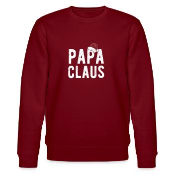 Papa Claus - Stanley/Stella CHANGER Unisex Organic Sweatshirt - burgundy - Front - Nik (191cm) & Marisol (170cm)