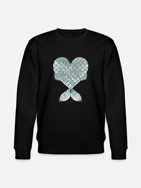 Fischherz-Design für Fisch-Fans - Stanley/Stella Unisex Bio-Sweatshirt CHANGER - Schwarz