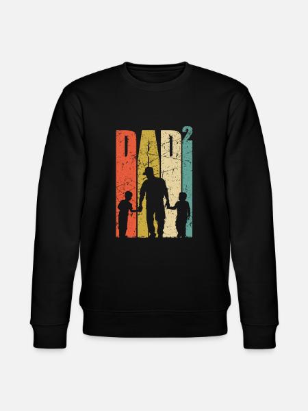 Papa Shirt zwei Söhne zweifacher Vater Geschenk - Stanley/Stella Unisex Bio-Sweatshirt CHANGER  - Schwarz