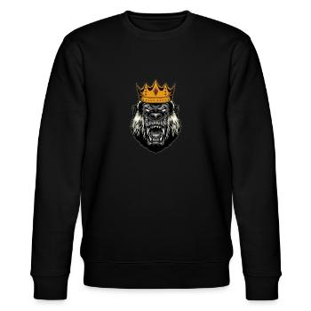 Gorilla Alpha Funny Ape Wildlife - Ape Gorilla - Stanley/Stella CHANGER Unisex Organic Sweatshirt - black - Front - Nik (191cm) & Marisol (170cm)