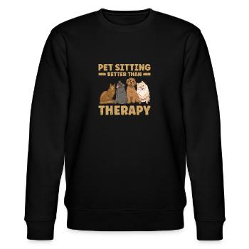 Haustiersitting besser als Therapie - Sitzen - Stanley/Stella Unisex Bio-Sweatshirt CHANGER  - Schwarz - Vorne - Nik (191cm) & Marisol (170cm)