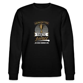 Trophy Trophy for Aunt of the Year - Stanley/Stella CHANGER Unisex Organic Sweatshirt - black - Front - Nik (191cm) & Marisol (170cm)