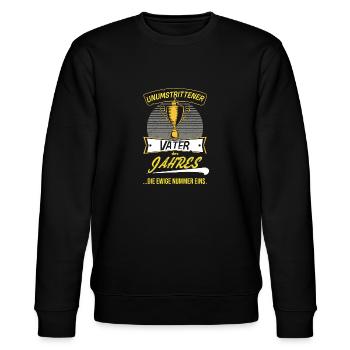 Trophy Trophy for Father of the Year Father's Day - Stanley/Stella CHANGER Unisex Organic Sweatshirt - black - Front - Nik (191cm) & Marisol (170cm)