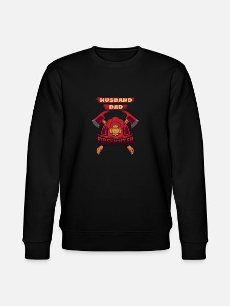 Husband Dad Firefighter - Stanley/Stella CHANGER Unisex Organic Sweatshirt - black