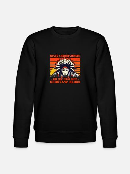Never Underestimate Old Choctaw Man - Stanley/Stella CHANGER Unisex Organic Sweatshirt - black