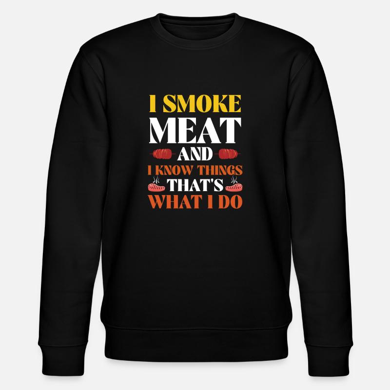 Lustiger Grill, ich räuchere Fleisch - Stanley/Stella Unisex Bio-Sweatshirt CHANGER  - Schwarz
