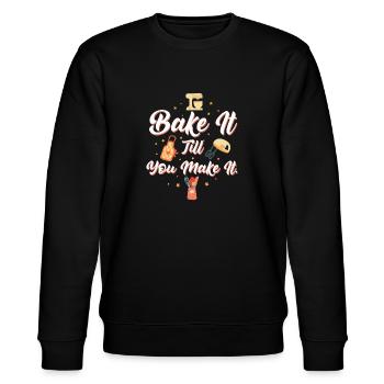 Backen Sie es, bis Sie es backen Spruch - Stanley/Stella Unisex Bio-Sweatshirt CHANGER  - Schwarz - Vorne - Nik (191cm) & Marisol (170cm)