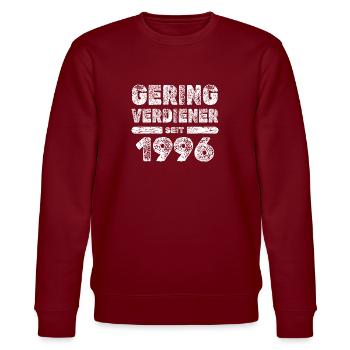 1996 - Stanley/Stella CHANGER Unisex Organic Sweatshirt - burgundy - Front - Nik (191cm) & Marisol (170cm)