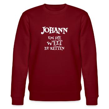 Retter Johann - Stanley/Stella Unisex Bio-Sweatshirt CHANGER  - Burgunderrot - Vorne - Nik (191cm) & Marisol (170cm)