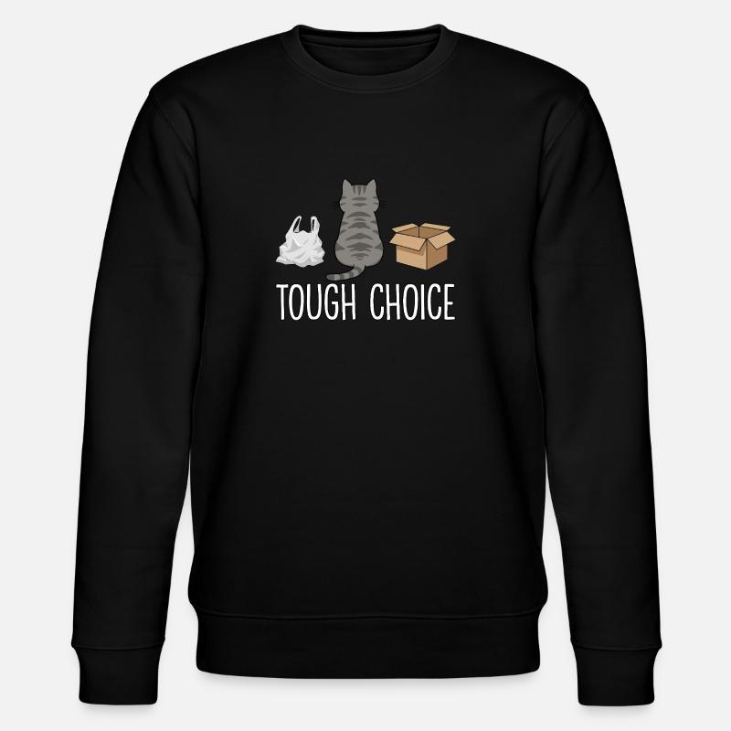 Harte Wahl Lustiger Katzenspruch - Stanley/Stella Unisex Bio-Sweatshirt CHANGER  - Schwarz